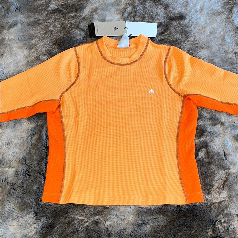 Nike ACG Orange Colorblock Long Sleeve Top